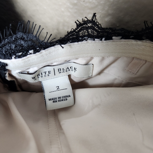 WHBM Womens Black Lace Strapless Above Knee Sheath Cocktail Dress |2| - Picture 3 of 7